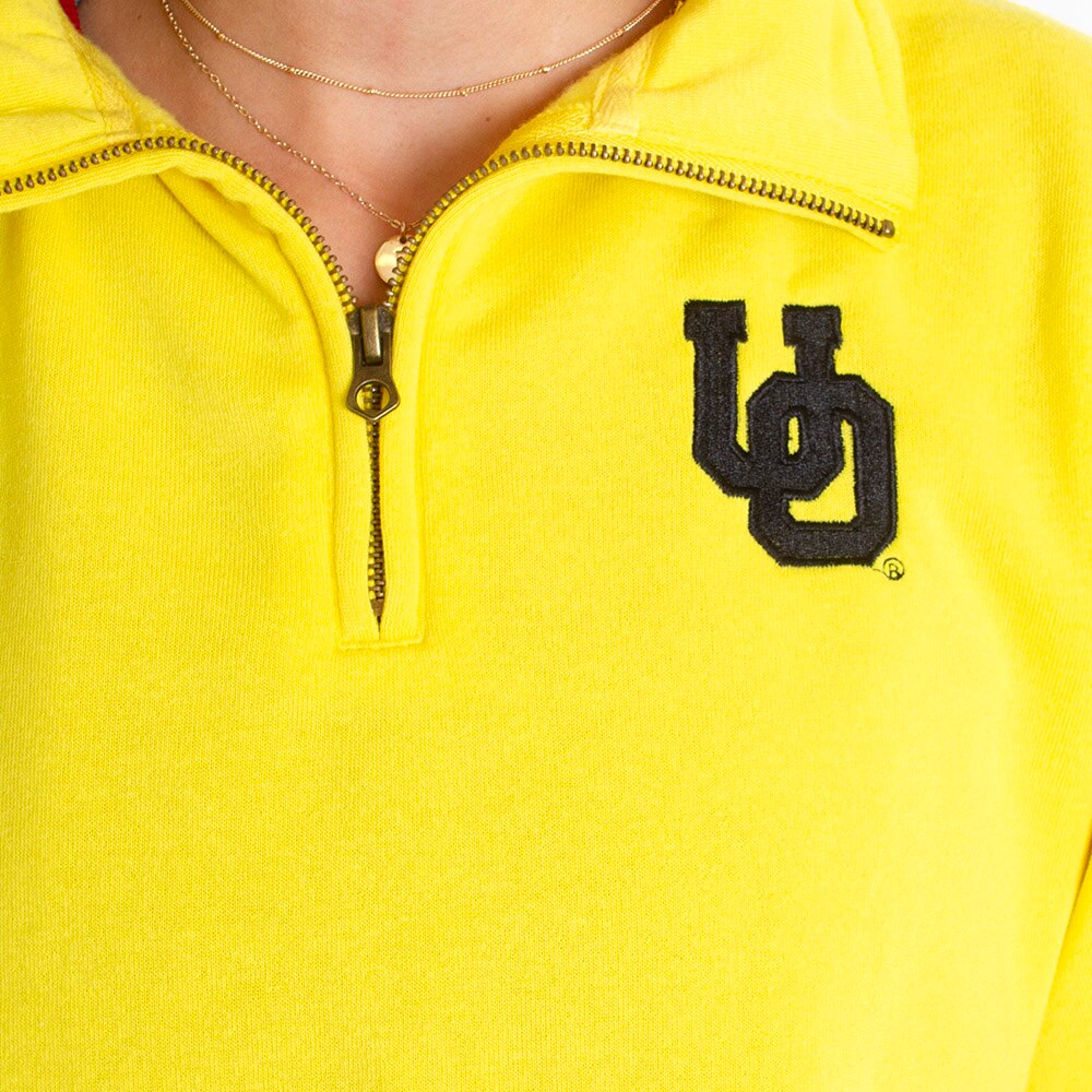 Interlocking UO, Zoozatz, Yellow, Pullover, Men, Unisex, 1/4-zip, 691877